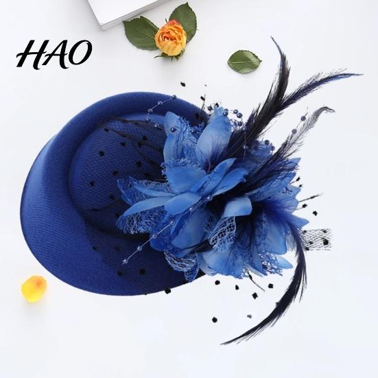 Pillbox Hat Exquisite Sweet Fascinator with Hair Clip Decorative Anti-fall Faux Feather Flower Mesh Veil Accessories Cocktail Headwear