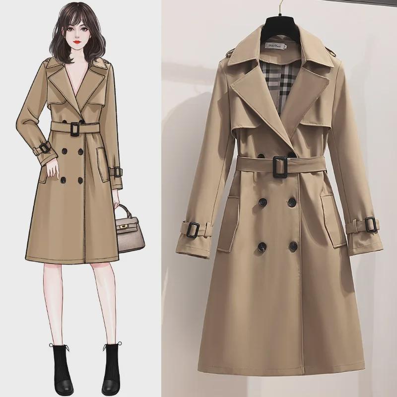 Mittellanger Trenchcoat für Damen 2021: Stilvolle, britisch inspirierte, beliebte Frühlings-/Herbstjacke
