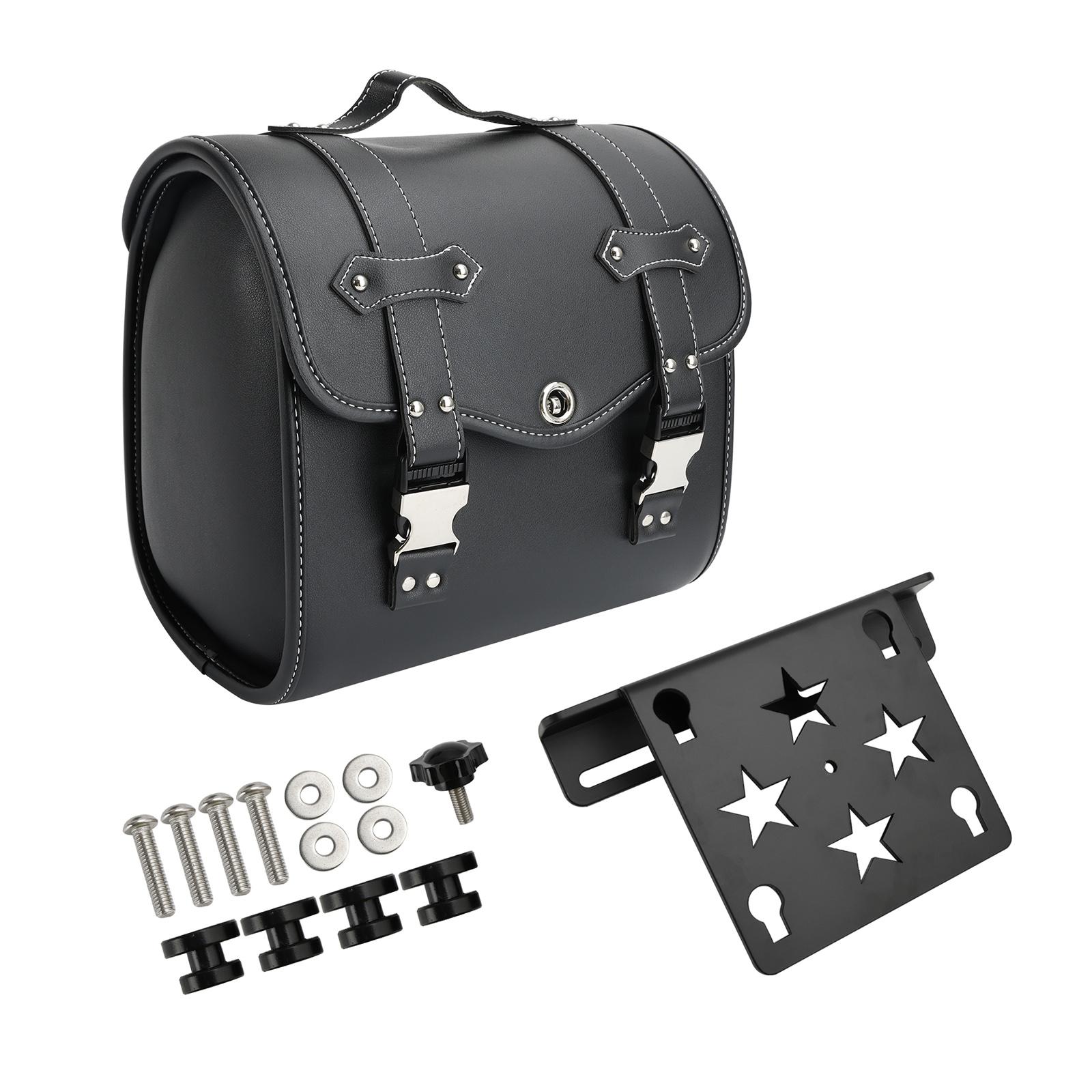 

Set Of Quick Release Saddlebag W/ Bracket Luggage Storage Black For Motorbike