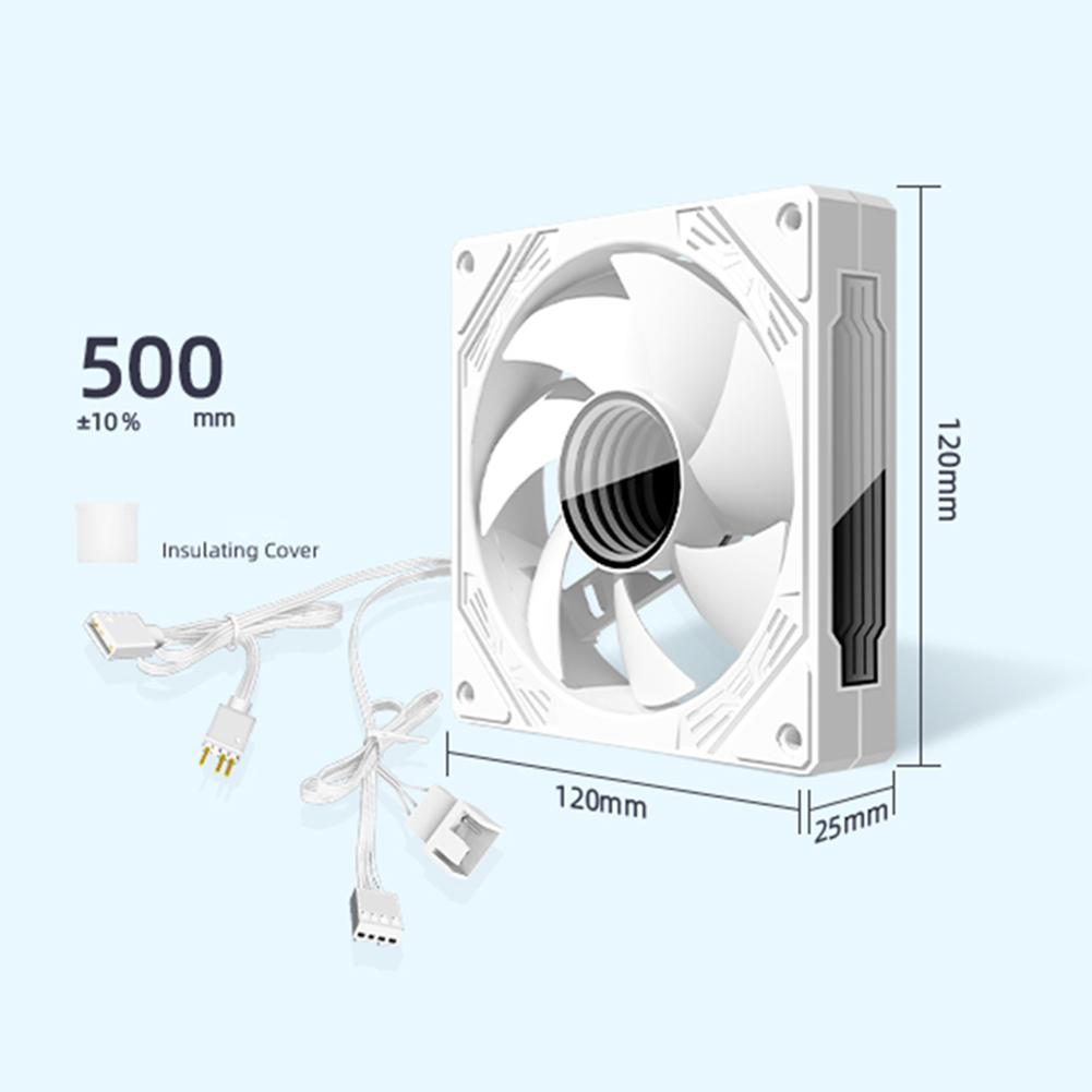 120mm Case Fan Cooler 5V 3Pin ARGB 12V 4PIN PWM Chassis Fan (White Forward) #C