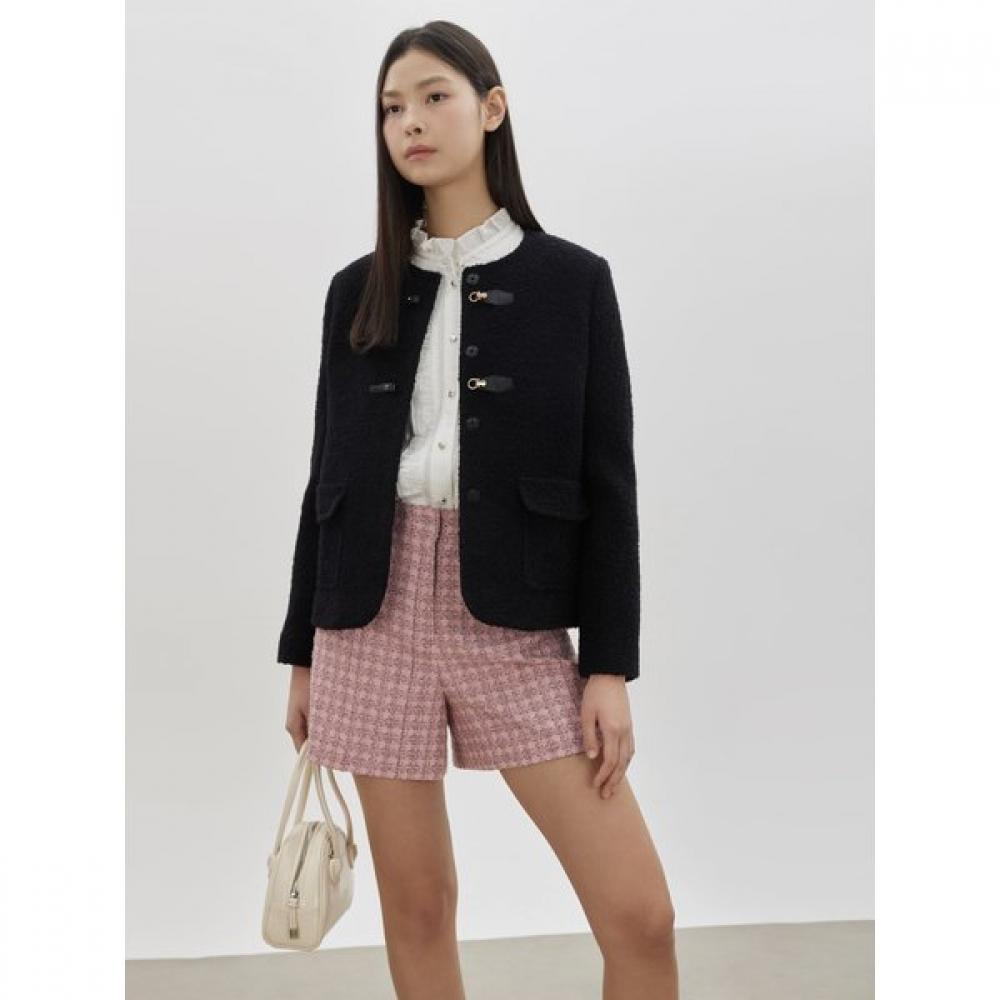 Cc Collect Round Neck Buckle Detail Jacket C261msf104