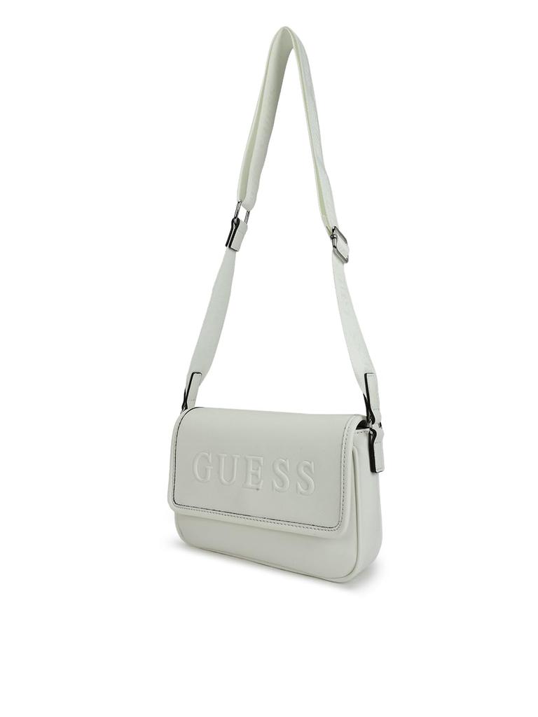Guess HADDINGTON MINI CROSSBODY FLAP Geantă de Umăr Albă, pentru Femei,