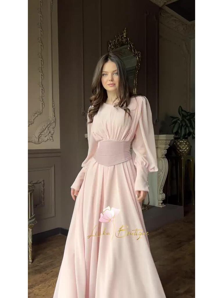 Retro Long Sleeve Waist-Cinching Fairy Dress 2025 - European and American Spring Style