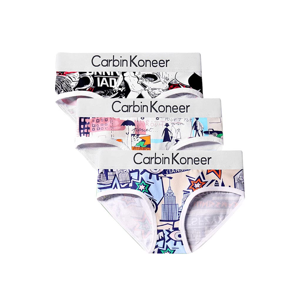 

JKR Set of Cartoon Breathable and Comfortable 3-Piece Women s Panties, Cotton, Print,
