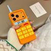 For iPhone 17 Pro Max Silicone Case Cute Orange Telephone Design Shockproof Phone Back Cover