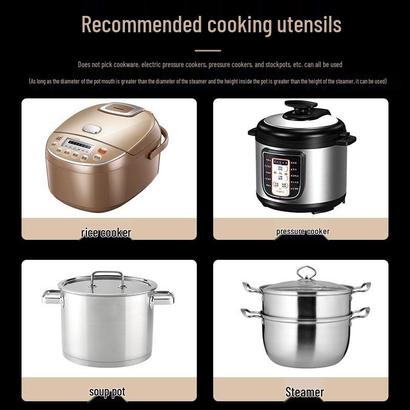 304 Stainless Steel Steaming Basket for Rice Cooker, Soup Separator, Water Bath Cooking Steamer, Household Steaming Rack