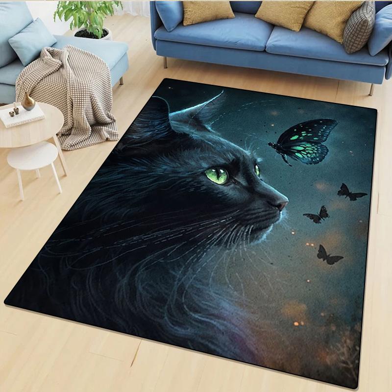 1 Stück Teppich mit Katzenmuster - Heimdekoration Teppich für Wohnzimmer Schlafzimmer Bodenbelag Computerstuhl Bereichsteppich