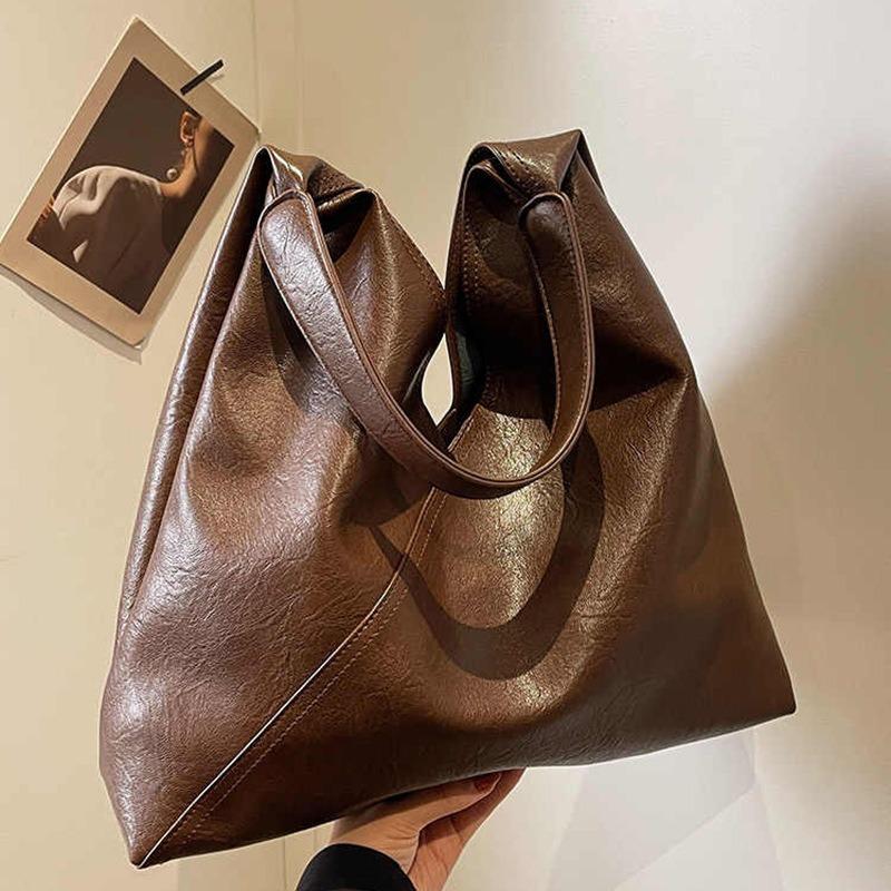 Tote Bag New Autumn and Winter Large Bag Large Capacity Single Shoulder Armpit Casual Soft Face Women's Bag