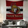 Name Custom Ottawa Senators Wall Tapestry Aesthetic Wall Hanging Printed Fabric Blanket Decorative Tapestries for Bedroom Living Room Home Decor