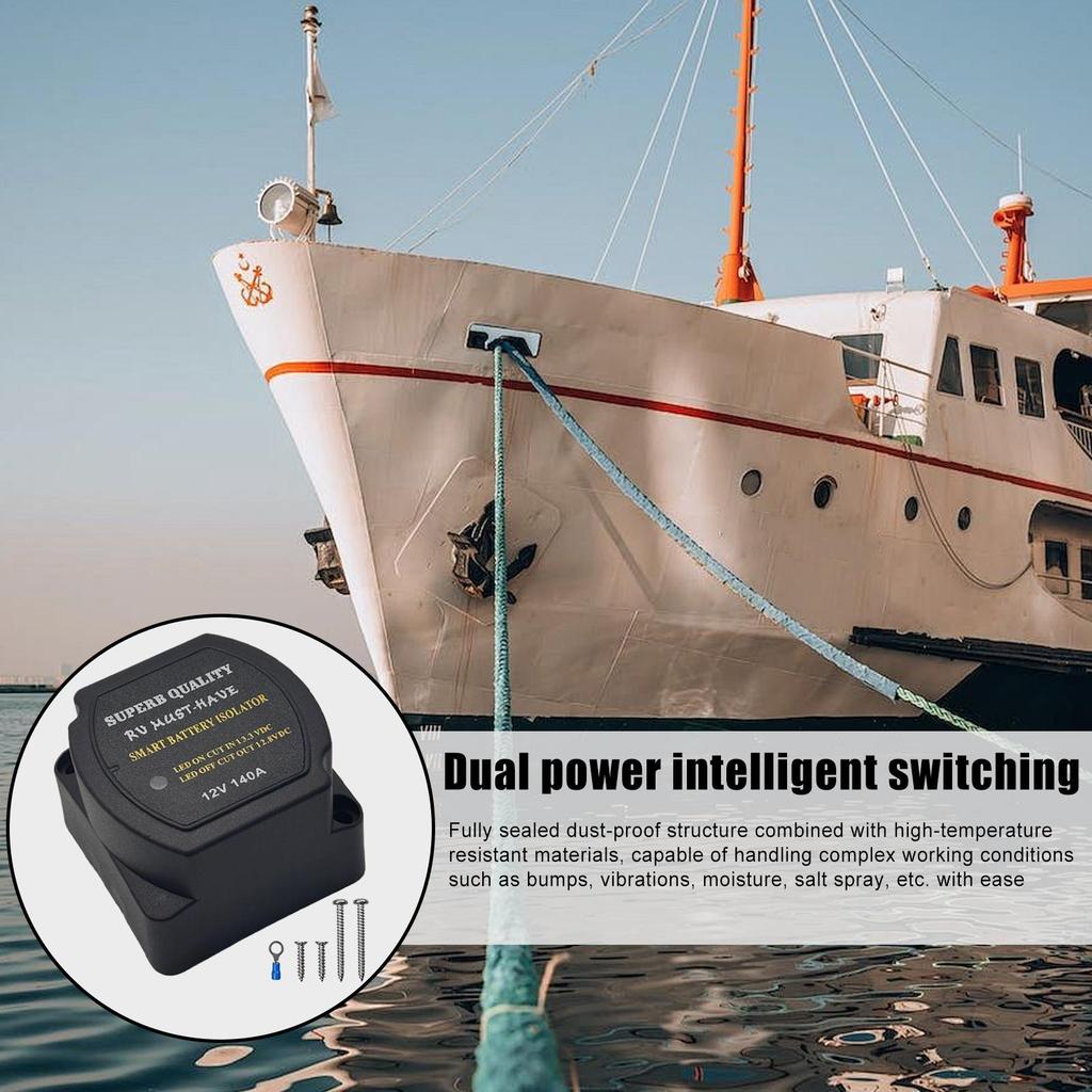 Battery Isolator 12V Automatic Charging Relay Preventer Stabilizer Safety Protection For Trailer Atv Automobiles Car Yachts