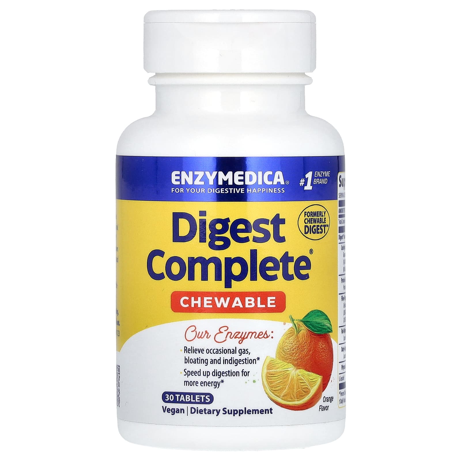 

Enzymedica, Chewable Digest, Orange Flavor, 30 Chewable Tablets