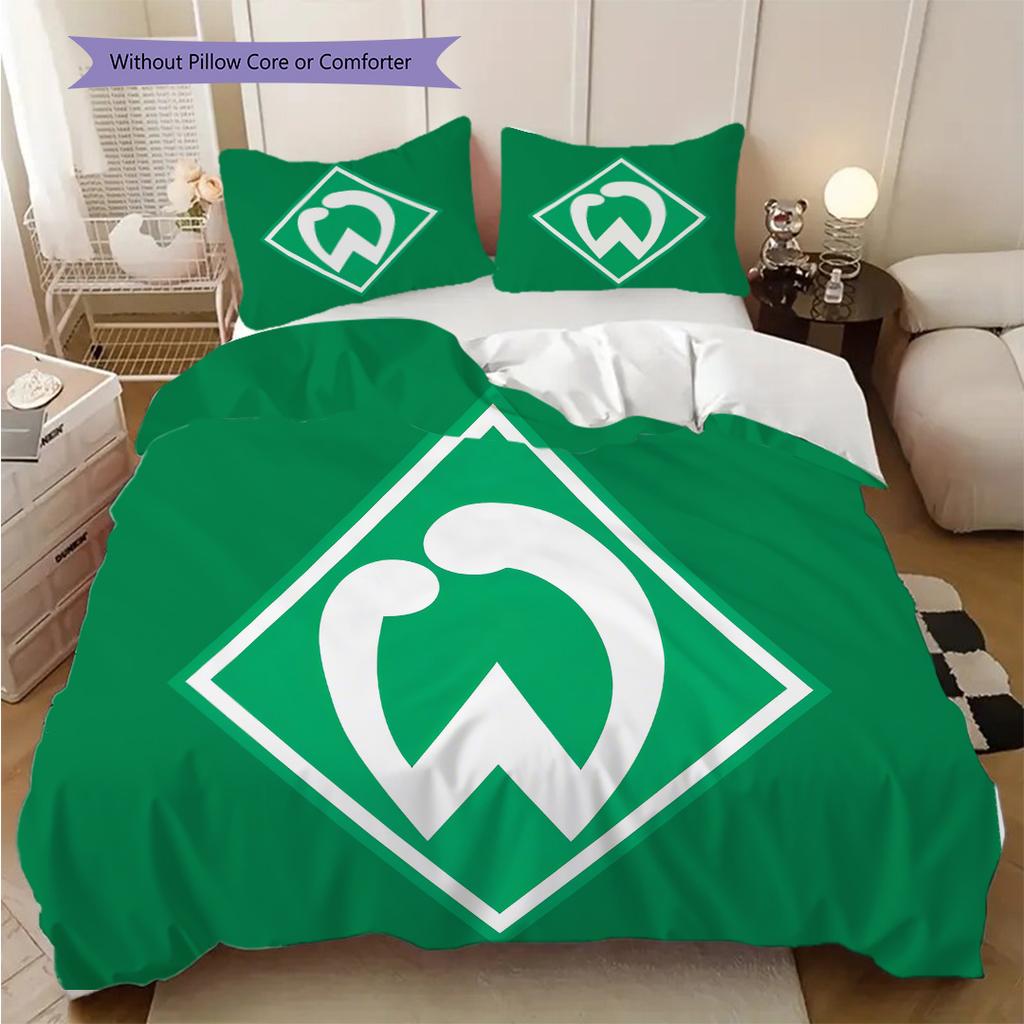 SV Werder Bremen Patroon Beddengoed Dekbed Set Dekbedovertrek Kussensloop Huisdecoratie Verjaardagscadeau (1 dekbedovertrek + 2 kussenslopen, zonder binnenkussen)
