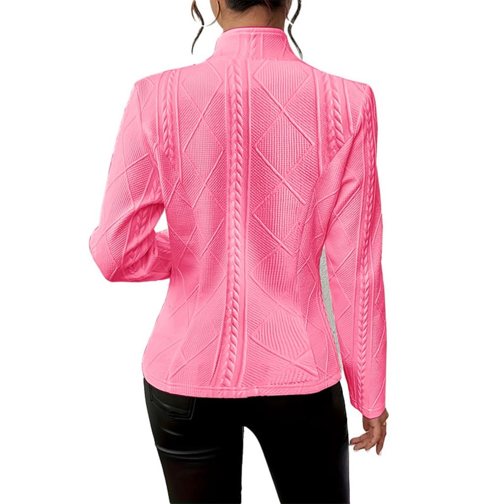 Jacket Long Sleeved Ladies An Elegant Single Breasted High Necked Jacket Suitable For Casual Wear In Spring And Autumn