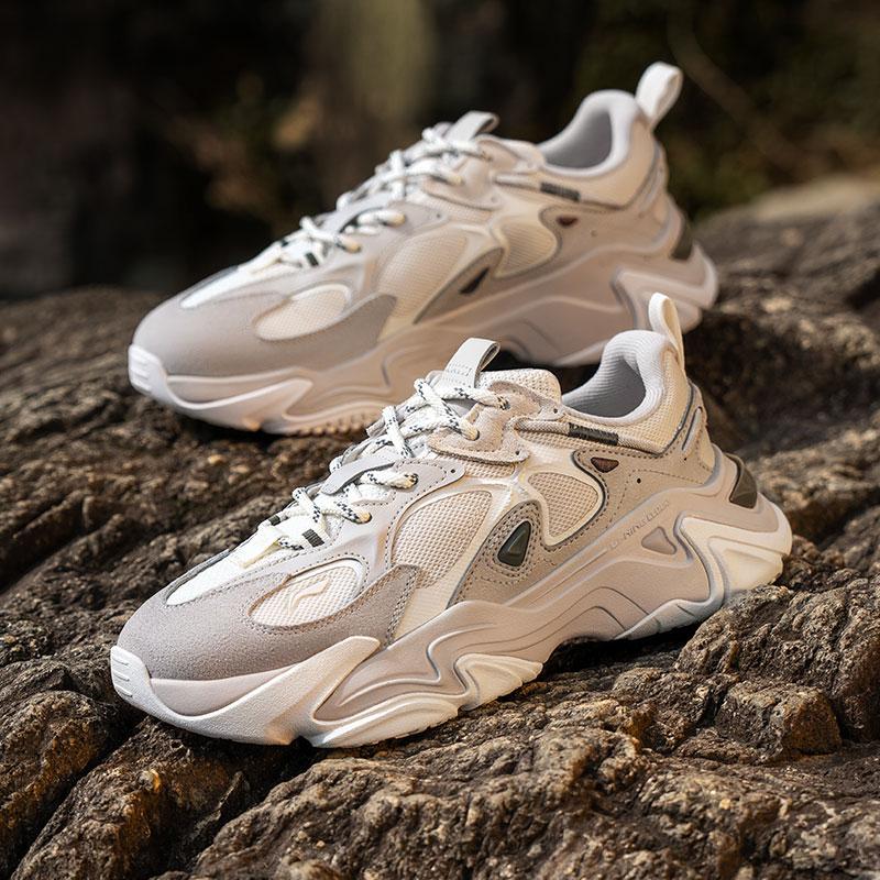 Li Ning Qian Xing Ce 2 CF Su Comfort Versatile Non-Slip Wear-Resistant Low-Top Casual Shoes Women sneakers Mica-Gray AGLT168-3