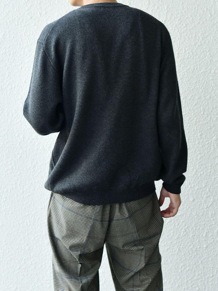 SHIPS Any Knit, Handwashable, Cotton Cashmere Sweat-Like Knit, 2024FW, Men's, 716040015, Dark Gray, Size XL