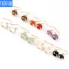 Creative Natural Convex Crystal Earrings Gold Plated Small European and American Personalized Earrings Fashion Amethyst Earrings