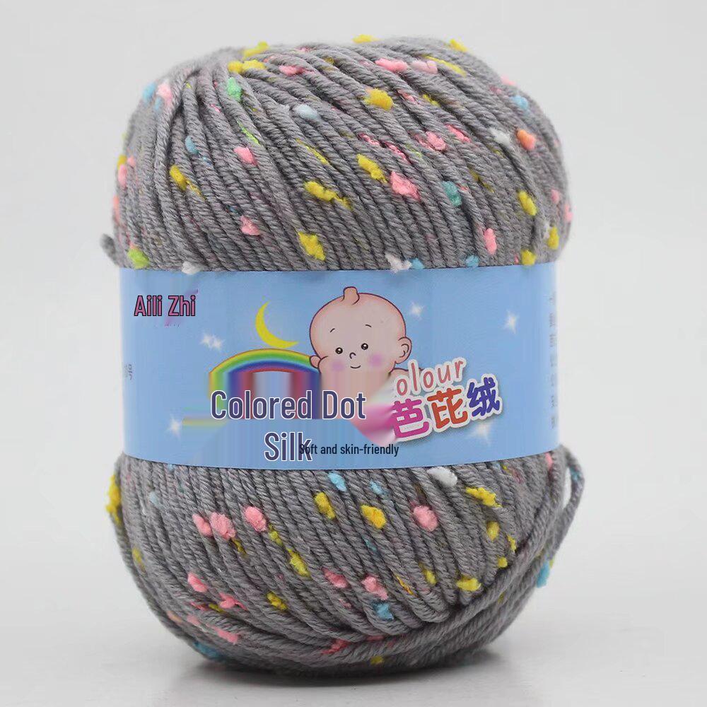 Pallina di Filato a Pois Colorati per Lavorazione a Maglia a Mano di Maglioni e Cardigan da Uomo e da Donna