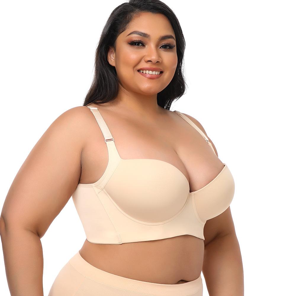 Plus Size Smooth Adjustable Underwire Bra, Full Figure Shaping Seamless Everyday Lingerie for Women