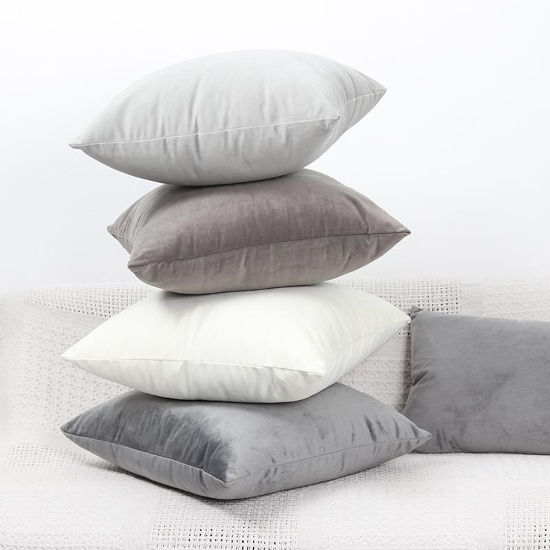 Capa de Almofada Lisa de Veludo 45x45cm Capa de Almofada Decorativa Plush para Sofá de Sala Carro Casa Capa de Almofada Decoração