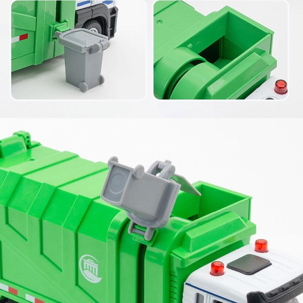 Popelářské auto v měřítku 1/32, tlakově lité, sanitační auto, chlapecké, hračky pro děti, dárky