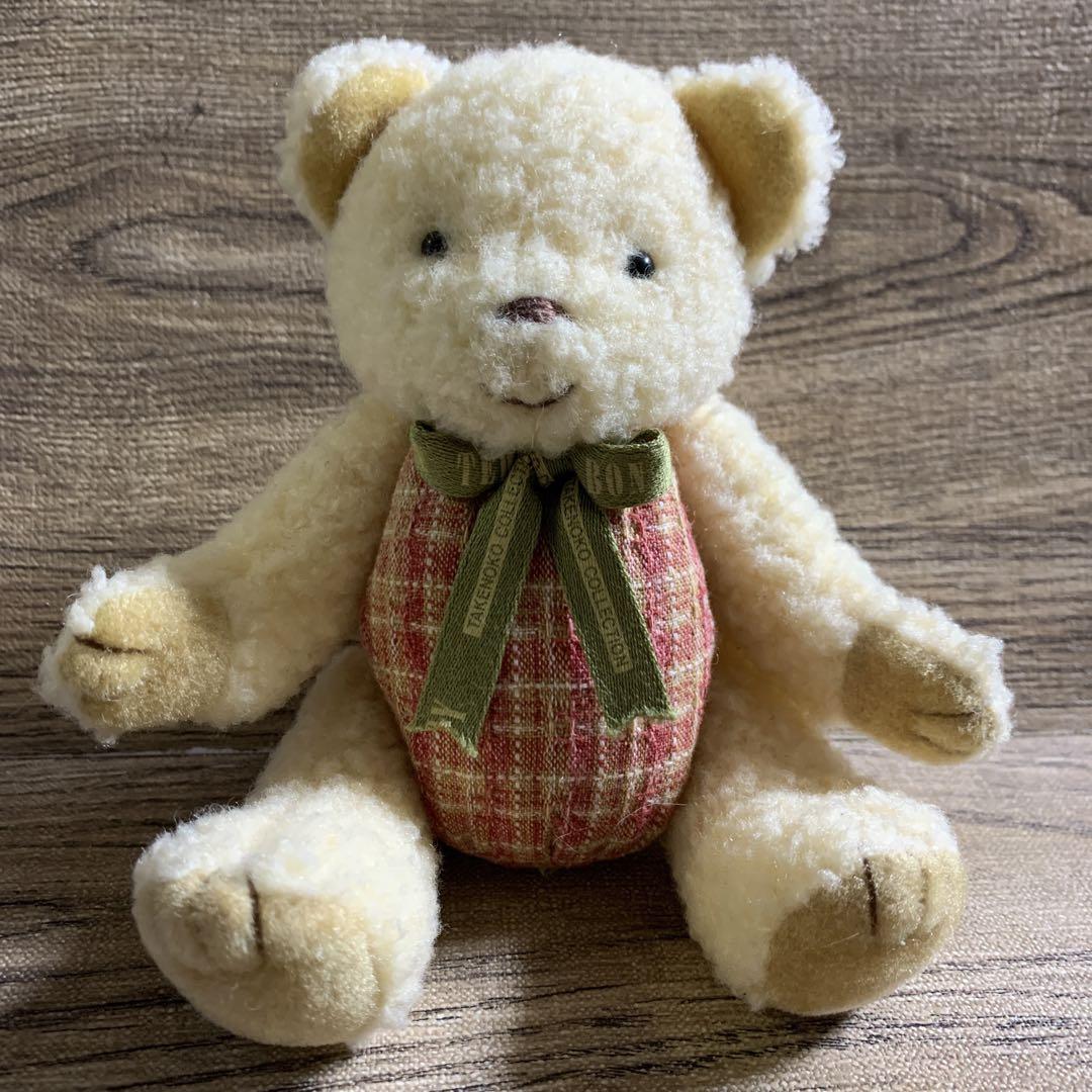 

[USED] Joyful Mate Checkered Teddy Bear Plush Toy 80 s TAKENOKO Bear Retro