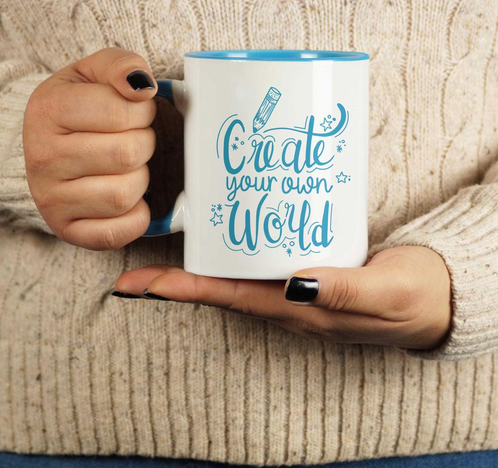 Inkdotpot Create Your Own World  11 Oz  Ceramic Coffee  Mugs Inspirational Quotes Gift For Co-Worker Boss