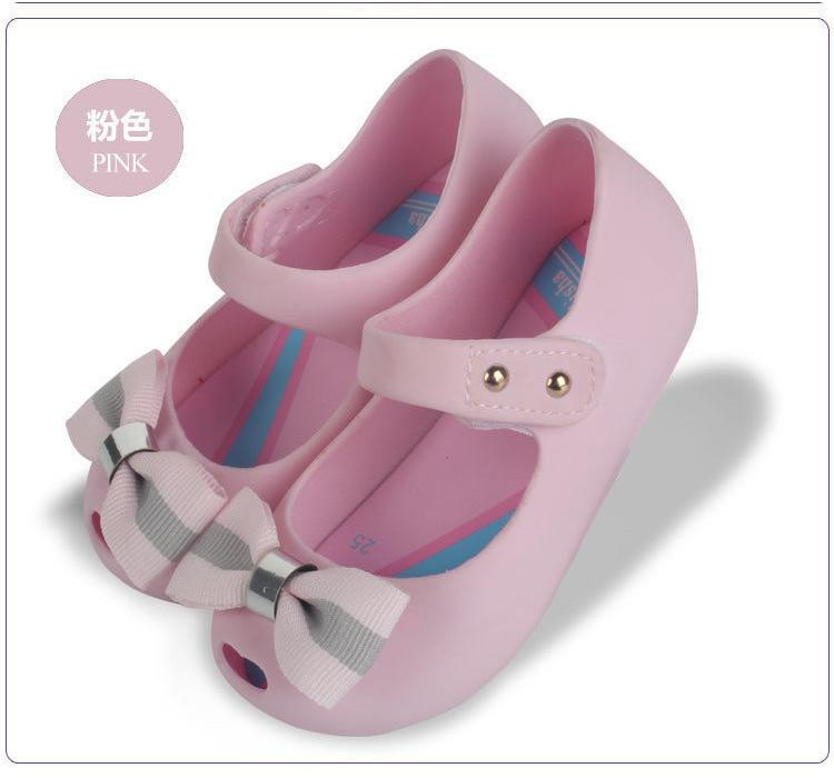 Charming Mini Melissa Girls British College Wind Bow Tie Kid Shoes For Stylish Children