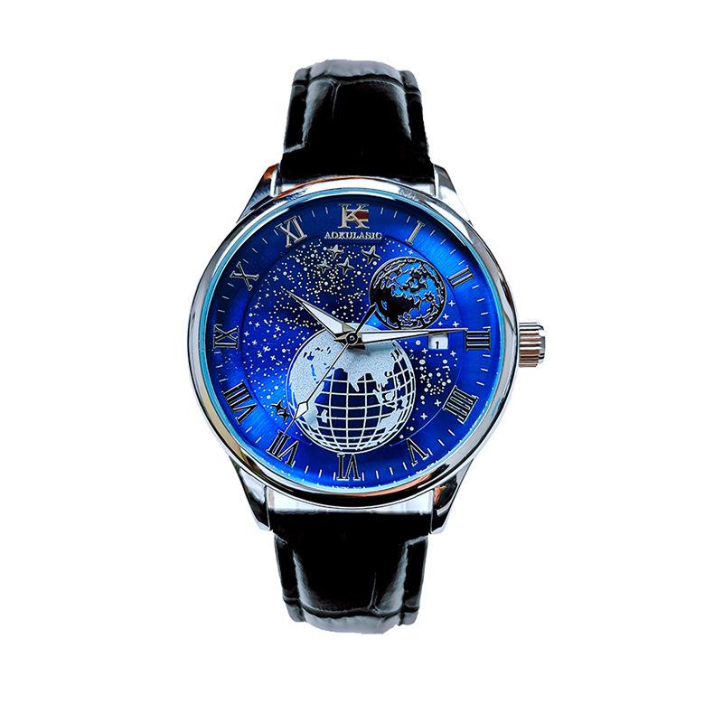Men's Hollow Bottom Fully Automatic Mechanical Watch Stainless Steel Butterfly Buckle Trendy Men's Watch