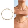 Adjustable Stainless Steel Paper Clip Inspired Heart Necklace For Women Fashion Jewelry Daily Wear Collarbone Chain