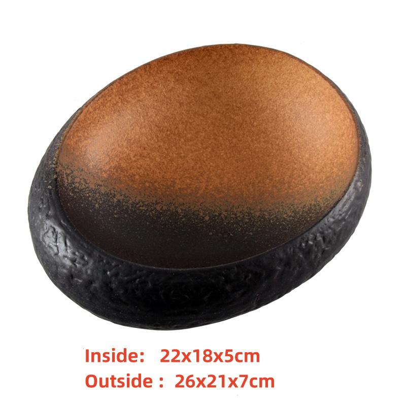 seafood Creative Stone Pattern Ceramic Bowl Thick Edge Sushi Bowl Sashimi Dessert Bowls Soup Bowls Restaurant Special Tableware