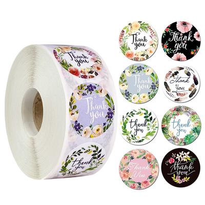 100-500pcs Thank You Round Sticker Scrapbook Envelope Seal Sticker Gift Flower Decoration Stationery Label Sticker