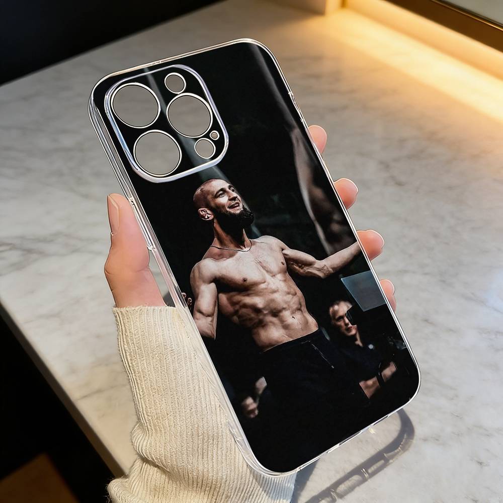the eagle K-Khamzat Chimaev Phone Case Transparent Silicone Soft For iPhone 17 16 15 14 13 12 11 Mini Pro Max Plus
