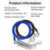 Heavy-Duty Double Head Pet Wire Rope with Spring Long Leash Traction Rope Dog Tie Out Cable  Pet