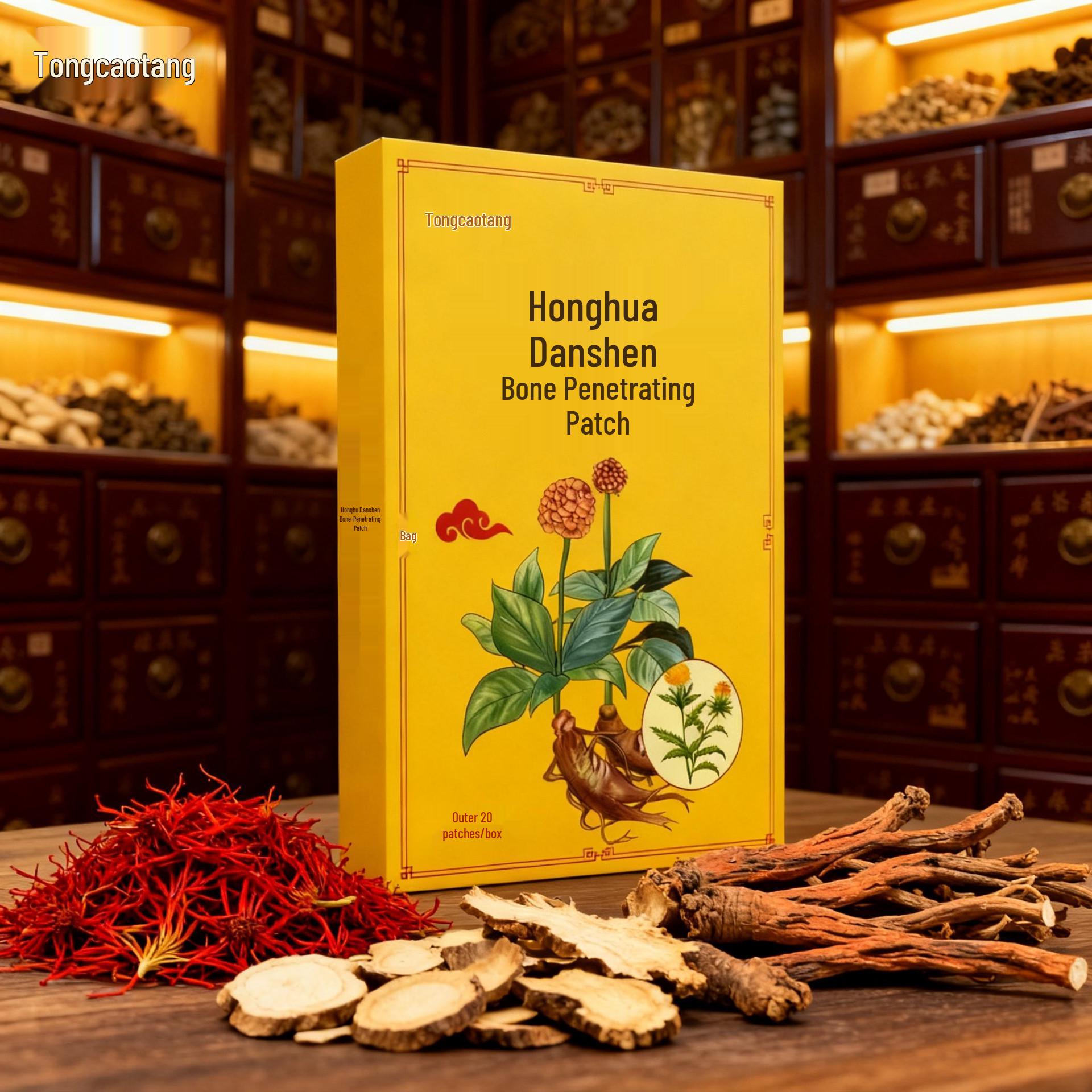 Tong Cao Tang Herb-Infused Pain Relief Patches for Cervical, Lumbar, Knee, and Joint Areas.