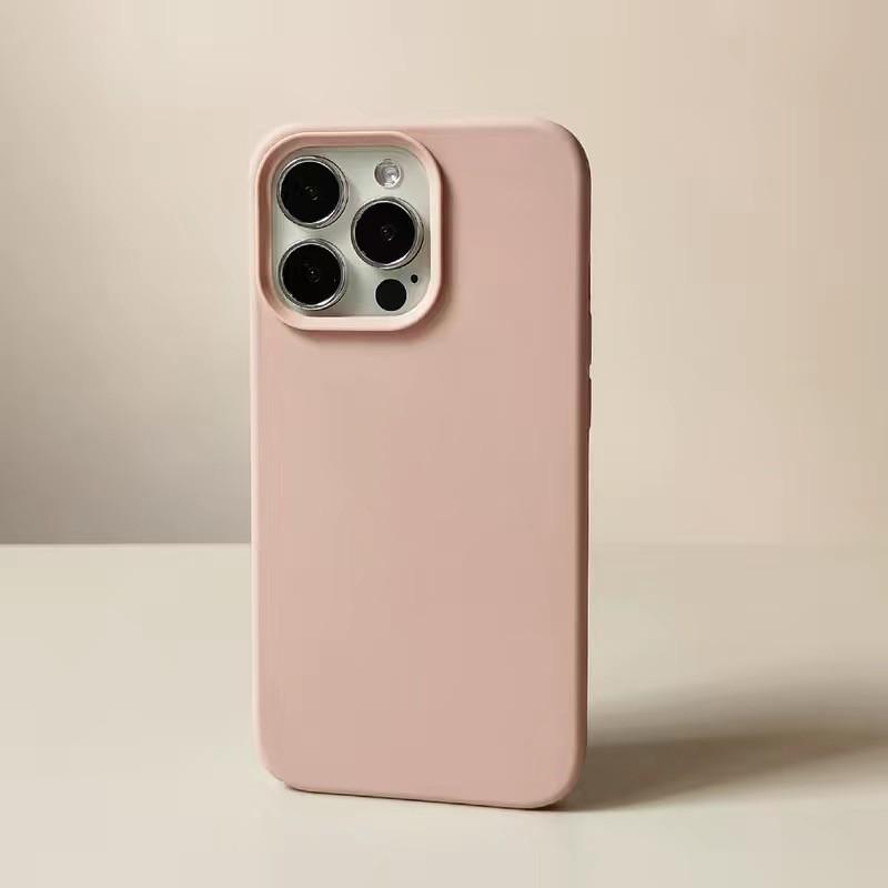 Custodia in silicone solido per iPhone 16 Pro e Apple 15 Pro con logo - Copertura completa, custodia protettiva anti-caduta
