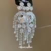 Silver Needle Retro Rhinestone Tassel Earrings: Luxurious, High-End Studs with Exaggerated Personality
