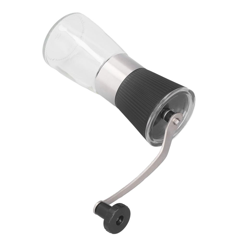 Manuelle Kaffeemühle Glas Edelstahl Multifunktional Gleichmäßiges Feines Mahlen Handkurbel Kaffee