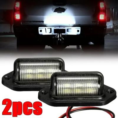 2Pcs 6 LED License Plate Lights Universal Car Truck RV Trailer Van Licenses Taillight Waterproof Rear Lamps Tools Accessories