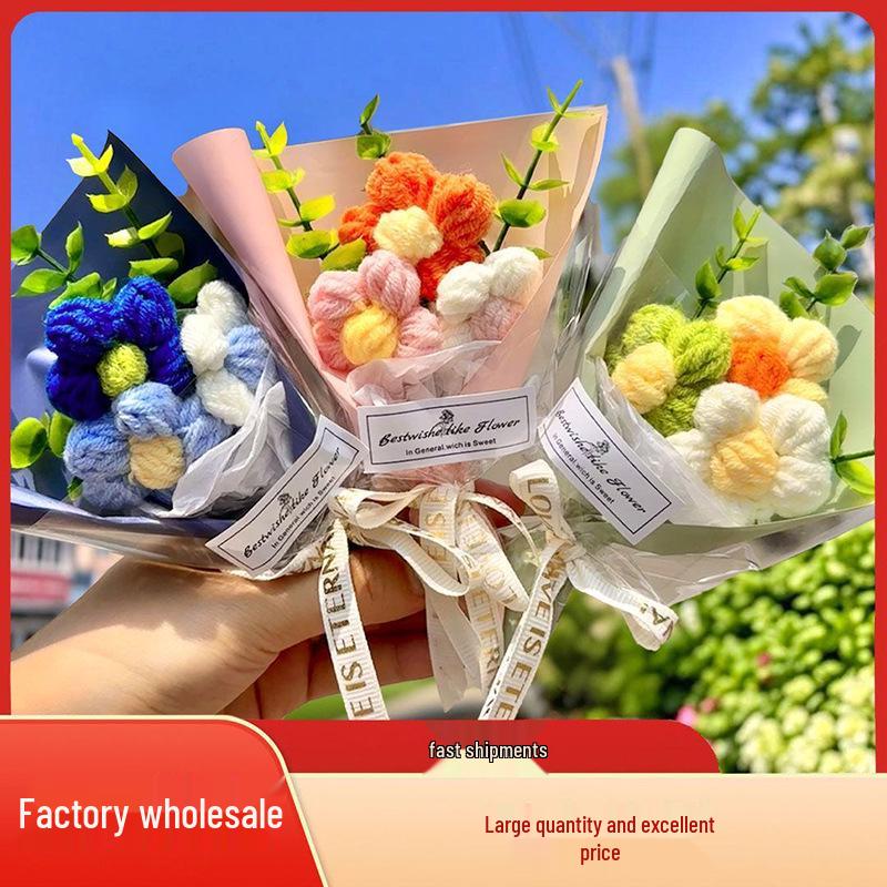 Handmade Wool Flower Bouquet for Women's Day or Teacher's Day - Thoughtful Gift for Students