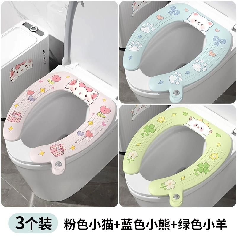 Adhesive Toilet Seat Cushion, Double-sided Waterproof with Built-in Fragrance Toilet Seat, Suitable for All Seasons, Cute Animal Seat Cushion