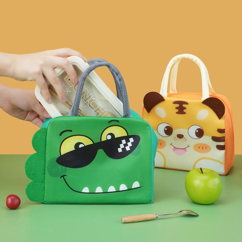Portable Cartoon Stereoscopic Lunch Bag Thermal Thermal Bag Insulated Lunch Box Bags Lunch Box Accessories Oxford Cloth Tote Bag