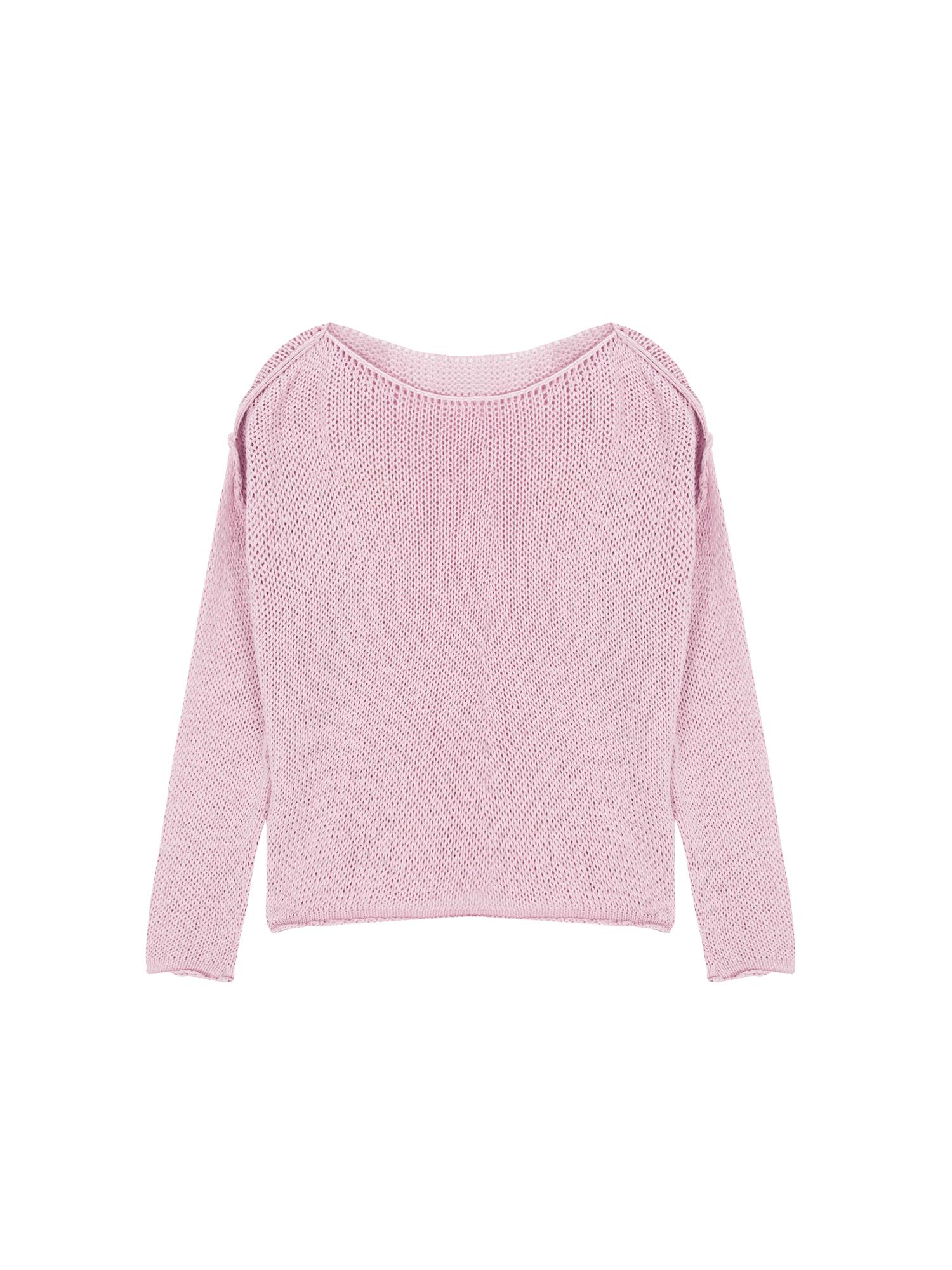 Salad Basket Boat Neck Mesh Knit - Lndi Pink