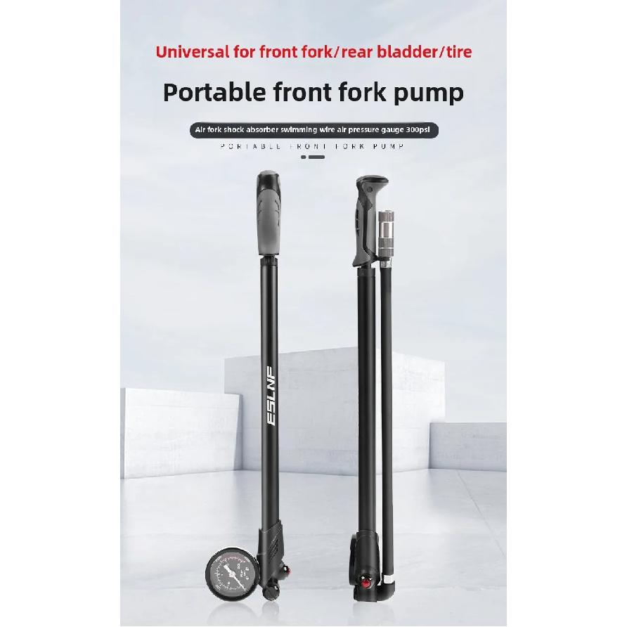 Pompa Aria Portatile ad Alta Pressione 300psi ESLNF per Bici con Manometro per Forcella e Ammortizzatore Posteriore Bicicletta da Montagna