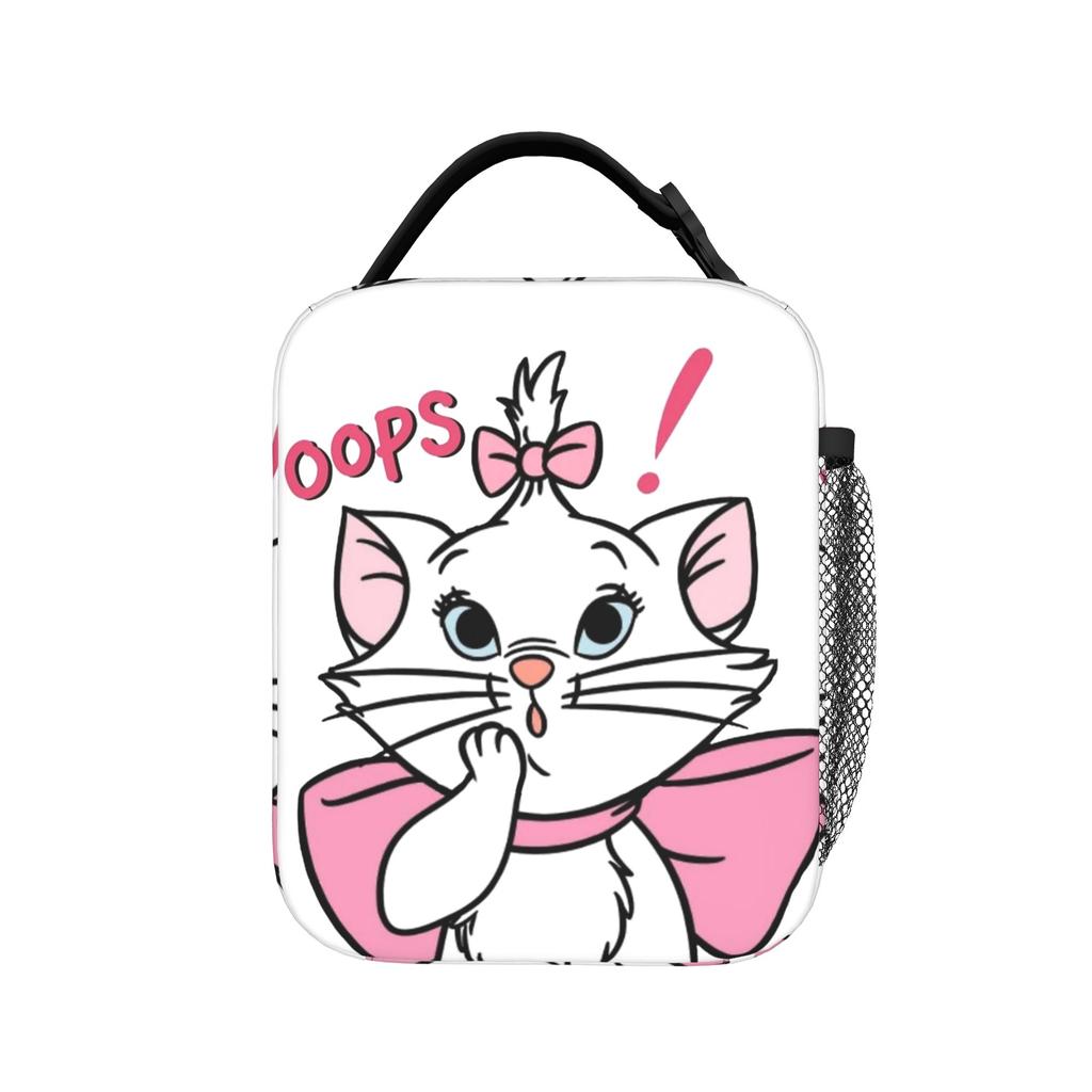 Maries Cat Insulated Lunch Bags Cooler Bag Reusable,Meal Container Cute Kitten Anime Large Tote Lunch Box Food Bag
