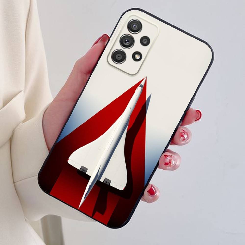 

Concorde Air France Phone Case For Samsung S24,21,22,23,30,Ultra,20,Plus,Note,10,9,Black soft silicone case Samsung S24