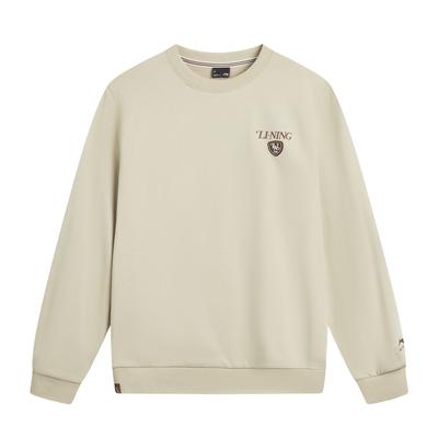 Li Ning Sports Lifestyle Series Fleece Warm Pullover Round Neck Embroidered Fashion Versatile Casual Letter Sweatshirt Men Sweatshirt AWDVA45-5