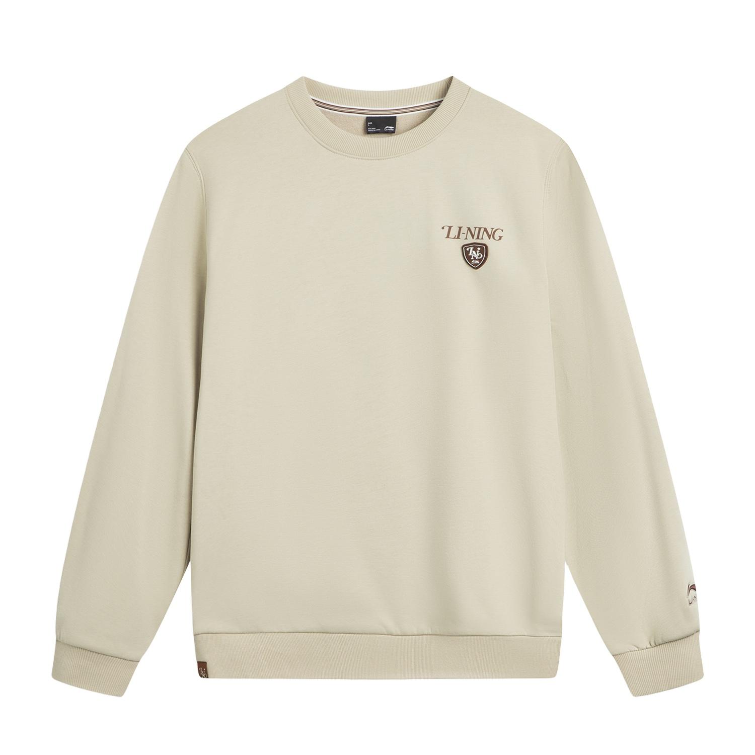 

Li Ning Серия Спортивный Стиль Флис Теплый Пуловер Круглый Вырез Вышивка Модный Универсальный Повседневный Свитшот с Буквами Мужской свитшот AWDVA45-5 M