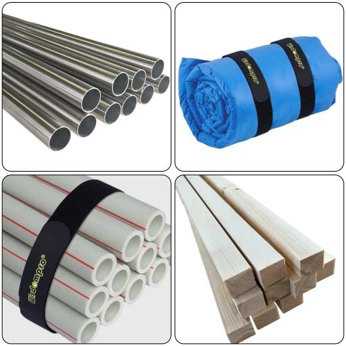 Wisdompro Luggage Securement Straps, Velcro Cable Ties, Non-Stretch, 5cm x 94cm, Set of 4, for Motorcycles, Cars, Outdoor Activities, Futons, and Disa