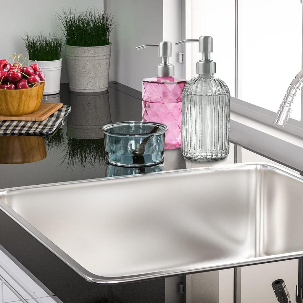 6 Pack Soap Dispenser Pump Replacement, 304 Rust Proof Stainless Steel Soap Dispenser Lids for Regular 28/400 Neck Bottles, Soap and Lotion Dispenser