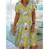 Spring and Summer Women's Elegant Short Sleeved Dress, Fashionable Printed Dress